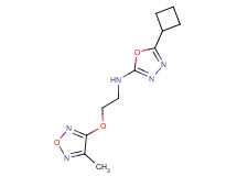 5-cyclobutyl-N-{2-[(4-methyl-1,2,5-oxadiazol-3-yl)oxy]ethyl}-1,3,4-oxadiazol-2-amine