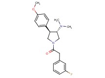 (3S*,4R*)-1-[(3-fluorophenyl)acetyl]-4-(4-methoxyphenyl)-N,N-dimethylpyrrolidin-3-amine