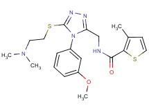 N-{[5-{[2-(dimethylamino)ethyl]thio}-4-(3-methoxyphenyl)-4H-1,2,4-triazol-3-yl]methyl}-3-methyl-2-thiophenecarboxamide