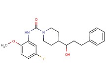 N-(5-fluoro-2-methoxyphenyl)-4-(1-hydroxy-3-phenylpropyl)piperidine-1-carboxamide