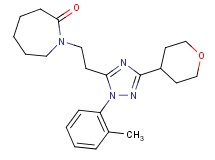 1-{2-[1-(2-methylphenyl)-3-(tetrahydro-2H-pyran-4-yl)-1H-1,2,4-triazol-5-yl]ethyl}azepan-2-one