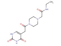 2-{4-[(2,4-dioxo-1,2,3,4-tetrahydro-5-pyrimidinyl)acetyl]-1-piperazinyl}-N-ethylacetamide