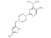 N,N,5-trimethyl-2-{4-[(3-methyl-1H-pyrazol-5-yl)methyl]piperazin-1-yl}pyrimidin-4-amine