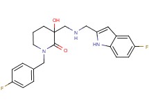 1-(4-fluorobenzyl)-3-({[(5-fluoro-1H-indol-2-yl)methyl]amino}methyl)-3-hydroxypiperidin-2-one