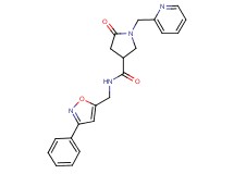 5-oxo-N-[(3-phenyl-5-isoxazolyl)methyl]-1-(2-pyridinylmethyl)-3-pyrrolidinecarboxamide