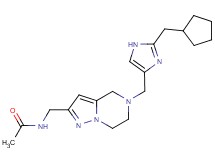 N-[(5-{[2-(cyclopentylmethyl)-1H-imidazol-4-yl]methyl}-4,5,6,7-tetrahydropyrazolo[1,5-a]pyrazin-2-yl)methyl]acetamide