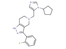 5-[(1-cyclopentyl-1H-imidazol-5-yl)methyl]-3-(2-fluorophenyl)-4,5,6,7-tetrahydro-1H-pyrazolo[4,3-c]pyridine