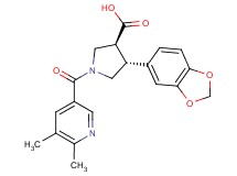 (3S*,4R*)-4-(1,3-benzodioxol-5-yl)-1-[(5,6-dimethylpyridin-3-yl)carbonyl]pyrrolidine-3-carboxylic acid