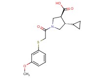 (3S*,4S*)-4-cyclopropyl-1-{[(3-methoxyphenyl)thio]acetyl}pyrrolidine-3-carboxylic acid