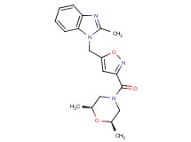 1-[(3-{[(2R*,6S*)-2,6-dimethyl-4-morpholinyl]carbonyl}-5-isoxazolyl)methyl]-2-methyl-1H-benzimidazole