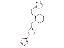 1-{[5-(2-furyl)-1,3,4-oxadiazol-2-yl]methyl}-2-[2-(2-thienyl)ethyl]piperidine