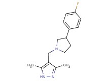 4-{[3-(4-fluorophenyl)pyrrolidin-1-yl]methyl}-3,5-dimethyl-1H-pyrazole