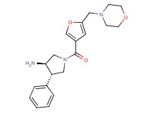 (3R*,4S*)-1-[5-(morpholin-4-ylmethyl)-3-furoyl]-4-phenylpyrrolidin-3-amine