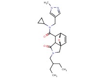 (3aR*,6S*)-N-cyclopropyl-2-(2-ethylbutyl)-N-[(1-methyl-1H-pyrazol-4-yl)methyl]-1-oxo-1,2,3,6,7,7a-hexahydro-3a,6-epoxyisoindole-7-carboxamide