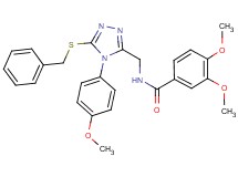 N-{[5-(benzylthio)-4-(4-methoxyphenyl)-4H-1,2,4-triazol-3-yl]methyl}-3,4-dimethoxybenzamide