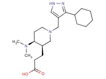 3-[(3R*,4S*)-1-[(3-cyclohexyl-1H-pyrazol-4-yl)methyl]-4-(dimethylamino)piperidin-3-yl]propanoic acid