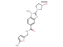 2-[(3S)-3-hydroxy-1-pyrrolidinyl]-1-methyl-N-[(5-methyl-2-furyl)methyl]-1H-benzimidazole-5-carboxamide
