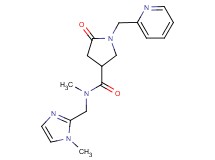 N-methyl-N-[(1-methyl-1H-imidazol-2-yl)methyl]-5-oxo-1-(2-pyridinylmethyl)-3-pyrrolidinecarboxamide