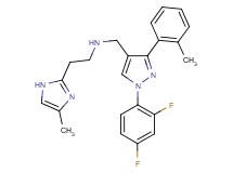 N-{[1-(2,4-difluorophenyl)-3-(2-methylphenyl)-1H-pyrazol-4-yl]methyl}-2-(4-methyl-1H-imidazol-2-yl)ethanamine