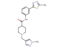 1-[(1-methyl-1H-pyrazol-4-yl)methyl]-N-[3-(5-methyl-1,3,4-thiadiazol-2-yl)phenyl]-4-piperidinecarboxamide