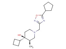 (3R*,4R*)-4-cyclobutyl-1-[(5-cyclopentyl-1,2,4-oxadiazol-3-yl)methyl]-3-methylpiperidin-4-ol