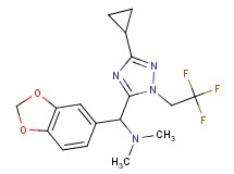 1-(1,3-benzodioxol-5-yl)-1-[3-cyclopropyl-1-(2,2,2-trifluoroethyl)-1H-1,2,4-triazol-5-yl]-N,N-dimethylmethanamine