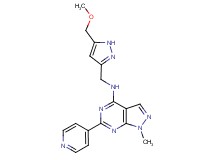 N-{[5-(methoxymethyl)-1H-pyrazol-3-yl]methyl}-1-methyl-6-pyridin-4-yl-1H-pyrazolo[3,4-d]pyrimidin-4-amine