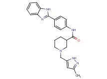 N-[4-(1H-benzimidazol-2-yl)phenyl]-1-[(3-methyl-1H-pyrazol-5-yl)methyl]-3-piperidinecarboxamide