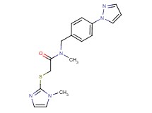 N-methyl-2-[(1-methyl-1H-imidazol-2-yl)thio]-N-[4-(1H-pyrazol-1-yl)benzyl]acetamide