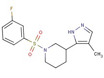 1-[(3-fluorophenyl)sulfonyl]-3-(4-methyl-1H-pyrazol-5-yl)piperidine