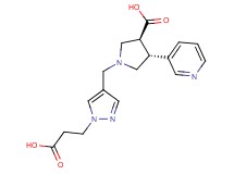 (3S*,4R*)-1-{[1-(2-carboxyethyl)-1H-pyrazol-4-yl]methyl}-4-pyridin-3-ylpyrrolidine-3-carboxylic acid