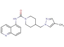 4-[(4-methyl-1H-pyrazol-1-yl)methyl]-N-quinolin-5-ylpiperidine-1-carboxamide