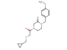 4-{[(cyclopropylmethyl)thio]acetyl}-1-(4-methoxybenzyl)-2-piperazinone