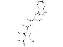 1-{3,5-dimethyl-1-[1-methyl-3-oxo-3-(1,3,4,5-tetrahydro-2H-pyrido[4,3-b]indol-2-yl)propyl]-1H-pyrazol-4-yl}ethanone