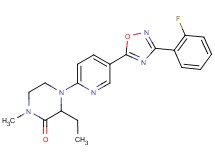 3-ethyl-4-{5-[3-(2-fluorophenyl)-1,2,4-oxadiazol-5-yl]-2-pyridinyl}-1-methyl-2-piperazinone