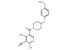 2-hydroxy-5-{[4-(4-methoxyphenoxy)-1-piperidinyl]carbonyl}-4-methylnicotinonitrile