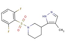 1-[(2,6-difluorophenyl)sulfonyl]-3-(4-methyl-1H-pyrazol-5-yl)piperidine