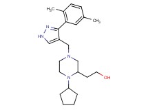2-(1-cyclopentyl-4-{[3-(2,5-dimethylphenyl)-1H-pyrazol-4-yl]methyl}-2-piperazinyl)ethanol