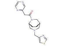 (1S*,5R*)-6-(pyrazin-2-ylacetyl)-3-(1,3-thiazol-4-ylmethyl)-3,6-diazabicyclo[3.2.2]nonane