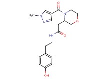 N-[2-(4-hydroxyphenyl)ethyl]-2-{4-[(1-methyl-1H-pyrazol-4-yl)carbonyl]-3-morpholinyl}acetamide