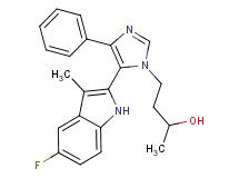 4-[5-(5-fluoro-3-methyl-1H-indol-2-yl)-4-phenyl-1H-imidazol-1-yl]butan-2-ol