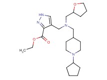 ethyl 4-{[[(1-cyclopentyl-4-piperidinyl)methyl](tetrahydro-2-furanylmethyl)amino]methyl}-1H-pyrazole-3-carboxylate