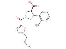 (3S*,4R*)-1-[5-(methoxymethyl)-2-furoyl]-4-(2-methylphenyl)pyrrolidine-3-carboxylic acid