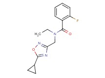 N-[(5-cyclopropyl-1,2,4-oxadiazol-3-yl)methyl]-N-ethyl-2-fluorobenzamide