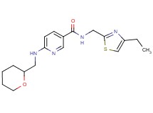 N-[(4-ethyl-1,3-thiazol-2-yl)methyl]-6-[(tetrahydro-2H-pyran-2-ylmethyl)amino]nicotinamide