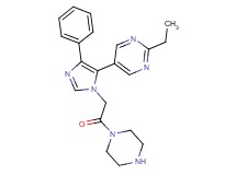 2-ethyl-5-{1-[2-oxo-2-(1-piperazinyl)ethyl]-4-phenyl-1H-imidazol-5-yl}pyrimidine hydrochloride