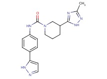 3-(3-methyl-1H-1,2,4-triazol-5-yl)-N-[4-(1H-pyrazol-5-yl)phenyl]piperidine-1-carboxamide