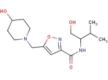 N-[1-(hydroxymethyl)-2-methylpropyl]-5-[(4-hydroxypiperidin-1-yl)methyl]isoxazole-3-carboxamide