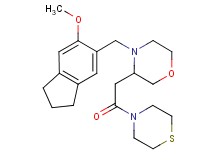 4-[(6-methoxy-2,3-dihydro-1H-inden-5-yl)methyl]-3-[2-oxo-2-(4-thiomorpholinyl)ethyl]morpholine