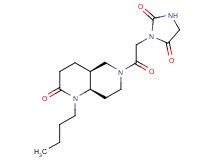 3-{2-[(4aS*,8aR*)-1-butyl-2-oxooctahydro-1,6-naphthyridin-6(2H)-yl]-2-oxoethyl}imidazolidine-2,4-dione